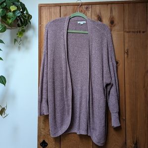 a&e open knit pink cocoon cardigan